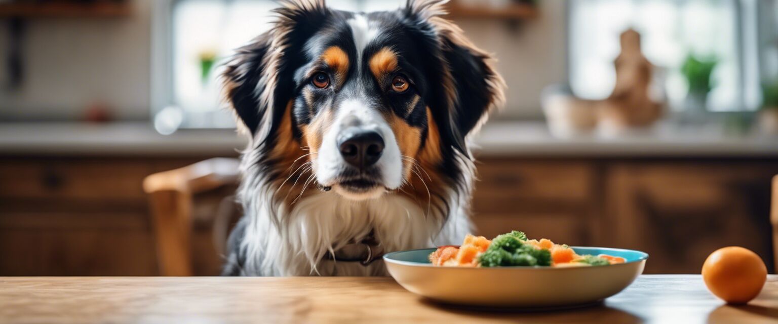 Dog enjoying healthy meal