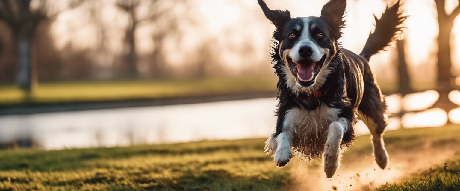 Dog exercising in a park