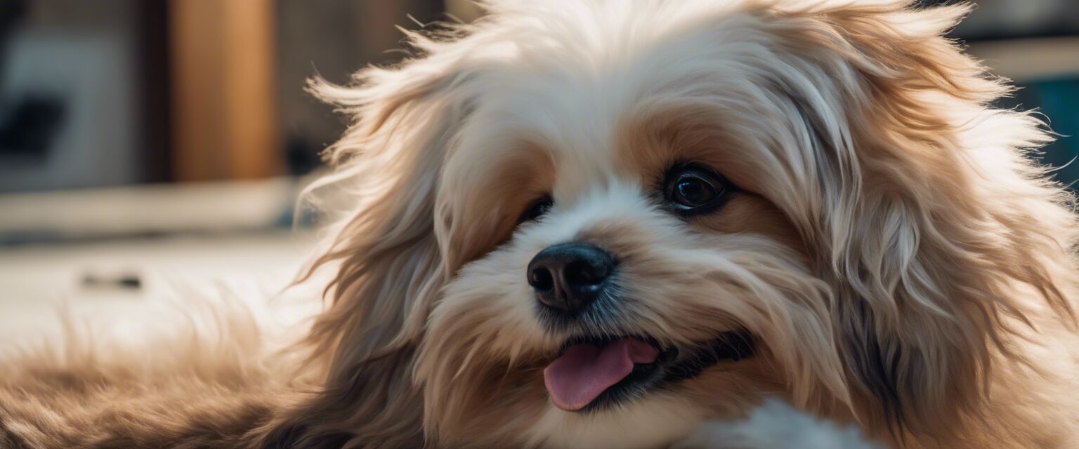 Puppy being groomed